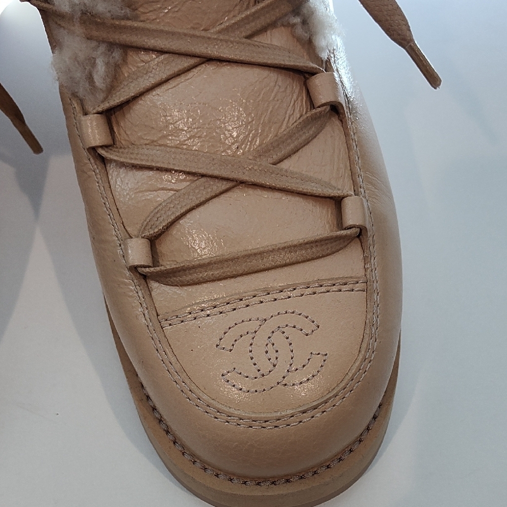 Chanel Quilted Faux Shearling Lined Boots, Size 39 - Picture 3 of 8